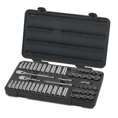 GearWrench 57 Piece 3/8 Inch Drive 12 Point Standard & Deep SAE/Metric Mechanics Tool Set