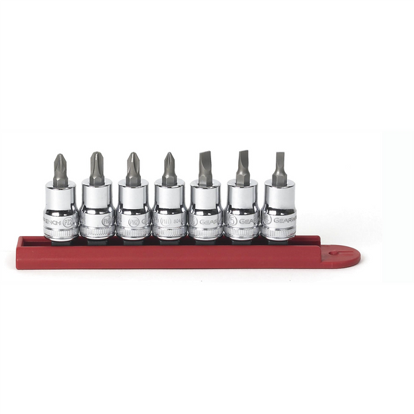 GearWrench 7 Piece 3/8 Inch Drive Slotted/Phillips/Pozidriv Bit Socket Set
