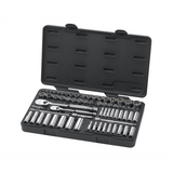 GearWrench 68 Piece 1/4 Inch & 3/8 Inch Drive 6 & 12 Point Standard & Deep SAE/Metric Mechanics Tool Set