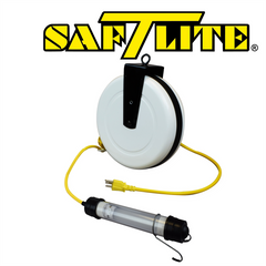 SafTlite by General Manufacturing Stubby LED on 40 Foot 18/2GA Retractable Commercial Reel with Black Fixtures