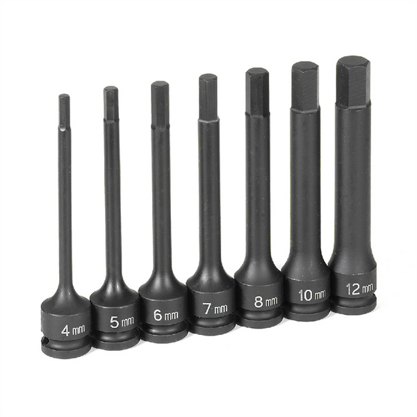 Grey Pneumatic 3/8" Dr. 7 Pc.  4" Length Metric Hex Driver Set