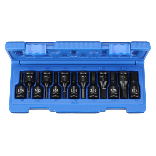 Grey Pneumatic 13 PC 3/8" DR FRACTIONAL & METRIC HEX DRIVER SET