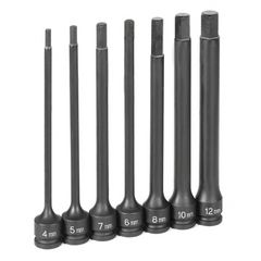 Grey Pneumatic 3/8" DR 7 PC 6" LENGTH METRIC HEX DRIVER SET