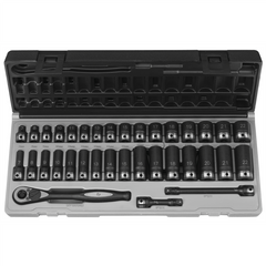 Grey Pneumatic 3/8" Dr. 35pc Metric Std & Deep Duo-Socket Set - 6