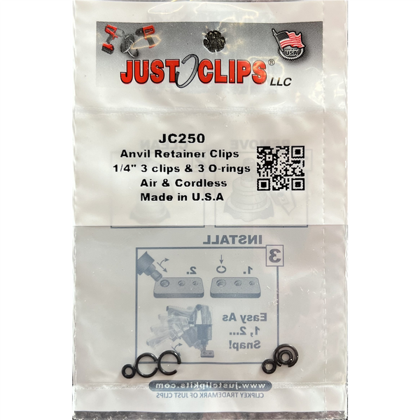 Just Clips 5 PACK 1/4" ANVIL RETAINER CLIP REFILL KIT