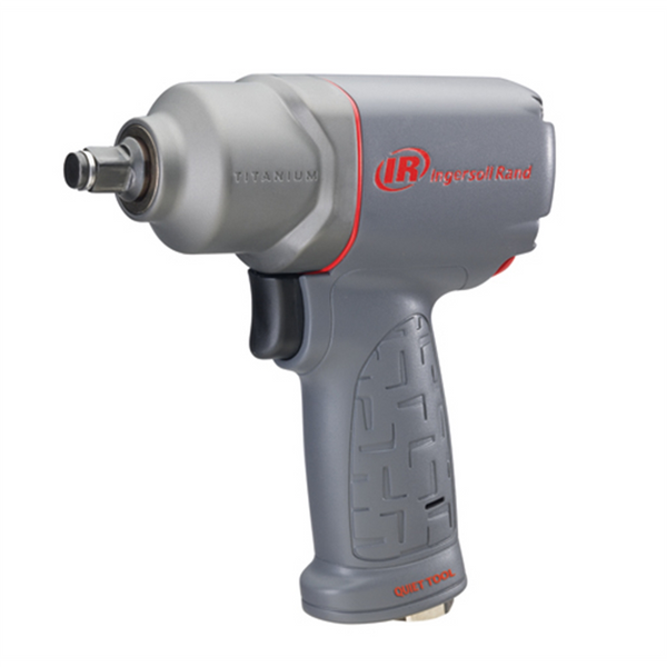 Ingersoll Rand 1/2 Inch Air Impact Wrench, Quiet, 330 ft-lb Torque, Titanium Hammercase, Friction Ring Retainer, Pistol