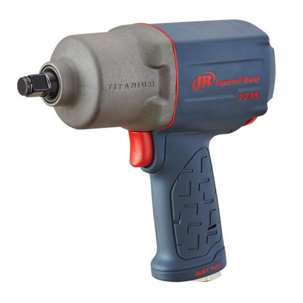 Ingersoll Rand 1/2 Inch Air Impact Wrench, Quiet, 1300 ft-lb Torque, Titanium Hammercase, Friction Ring Retainer, Pistol Grip