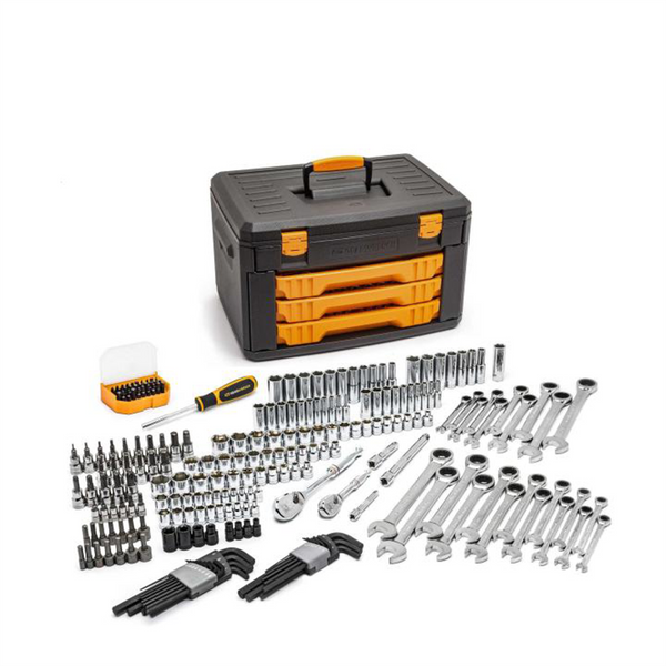 GearWrench 232 Piece Mechanics Tool Set Inch 3 Drawer Storage Box