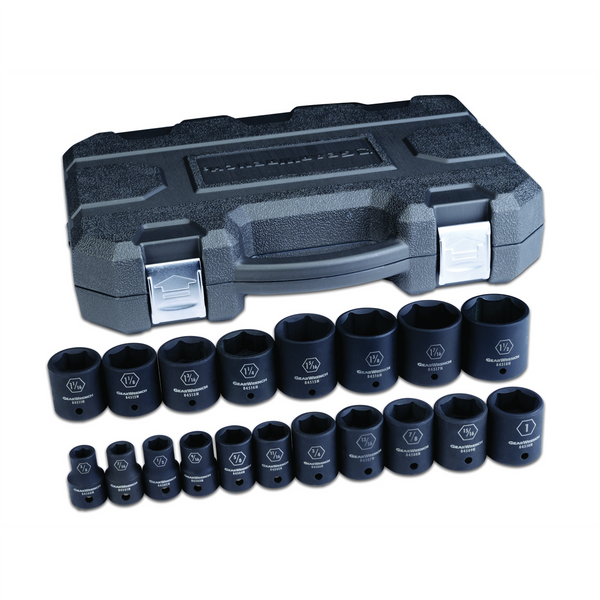 GearWrench 19 Piece 1/2 Inch Drive 6 Point Standard Impact SAE Socket Set