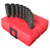 SUNEX SOCKET SET IMPACT 1/4IN. DRIVE 9 PC. DEEP METRIC