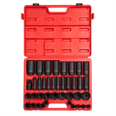 SUNEX 39PC 1/2"DR 12 POINT SAE MASTER IMPACT SOCKET SET