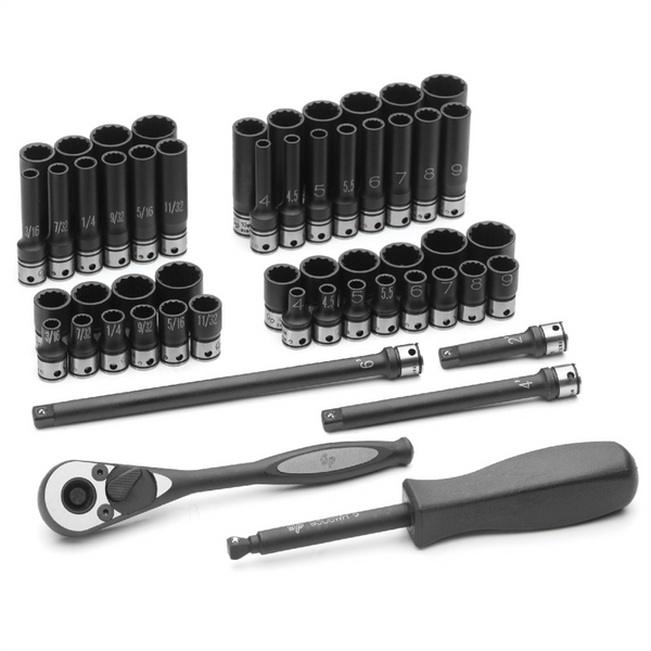 Grey Pneumatic 1/4" Dr. 53pc Fract. & Metric Duo-Socket Set - 12
