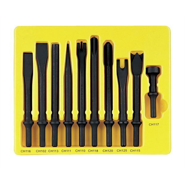 Grey Pneumatic 10PC GENERAL SERVICE CHISEL SET .401 SHANK