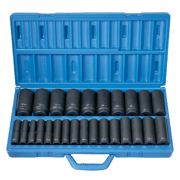 Grey Pneumatic 26 PC 1/2" DR DEEP LENGTH METRIC MASTER SET