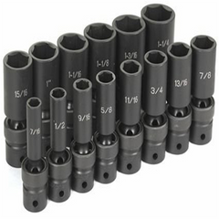 Grey Pneumatic 1/2" DR 14PC DEEP FRACTIONAL UNIV SOCKET SET