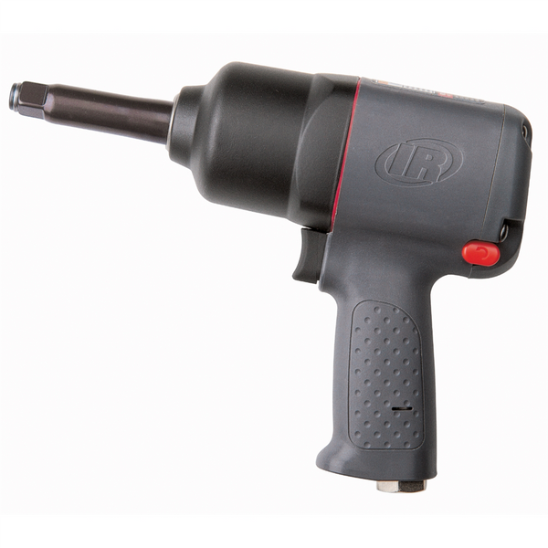 Ingersoll Rand 1/2 Inch Air Impact Wrench, 2 Inch Ext Anvil, Heavy Duty, 650 ft-lb Torque, Friction Ring Retainer, Pistol Grip