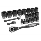 Grey Pneumatic 1/2" Dr. 22pc Fractional Duo-Socket Set - 6 Pt.