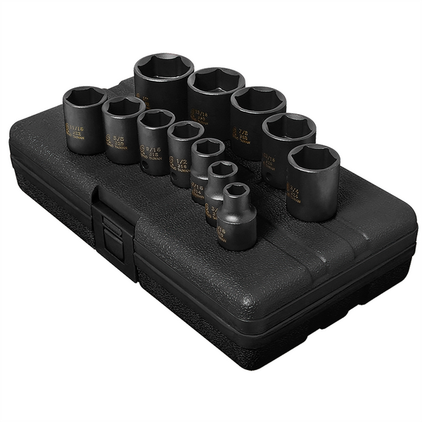 SUNEX SOCKET SET IMPACT 3/8IN. DRIVE 12 PC STD SAE