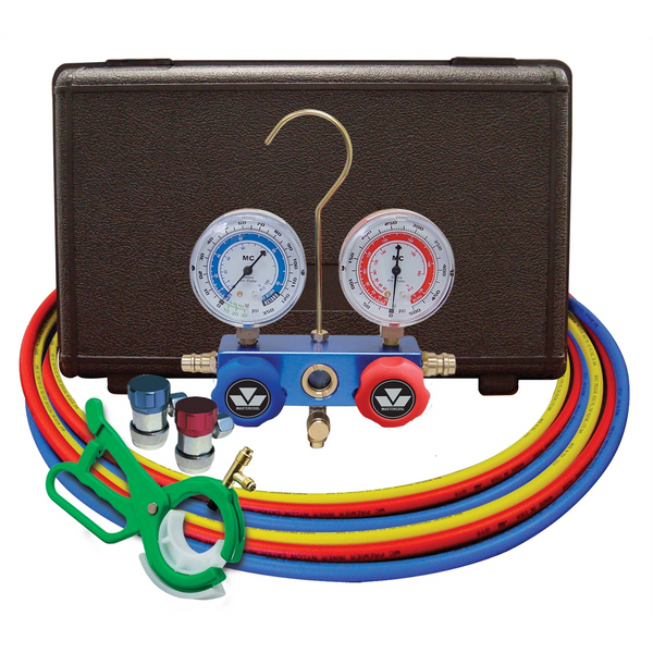 Mastercool dual 134a/R-12 aluminum gauge set/free 85530