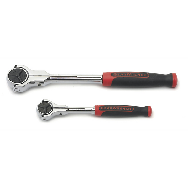 GearWrench 2 Piece 1/4 Inch & 3/8 Inch Drive 72-Tooth Dual Material Roto Ratchet Set