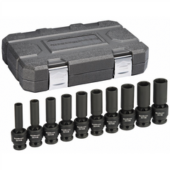 GearWrench 10 Piece 1/2 Inch Drive 6 Point Deep Universal Impact Metric Socket Set