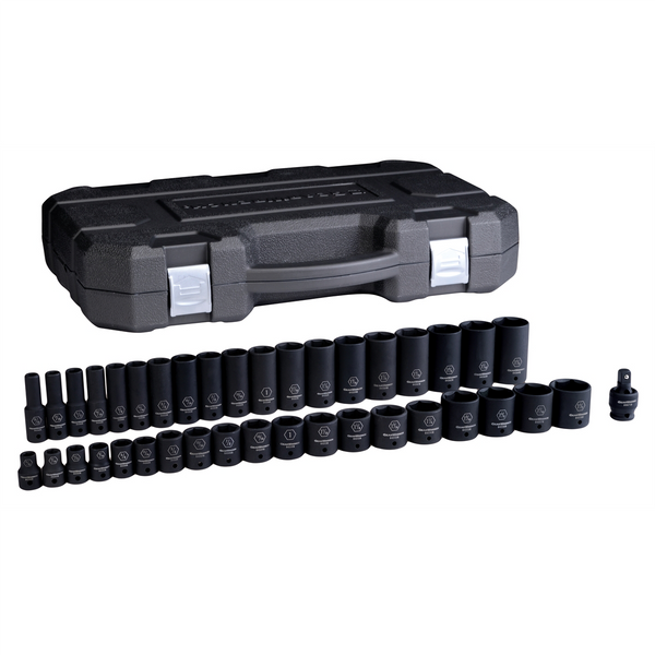 GearWrench 39 Piece 1/2 Inch Drive 6 Point Standard & Deep Impact SAE Socket Set