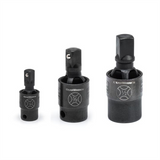 GearWrench 3 Piece 1/4 Inch, 3/8 Inch & 1/2 Inch Drive X-Core Pinless Impact Universal Joint Set