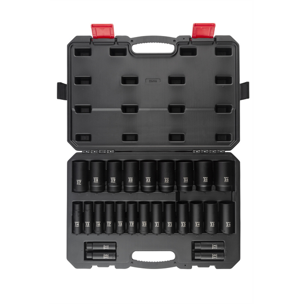 SUNEX 26-Piece 1/2 in. Drive Deep Metric Im