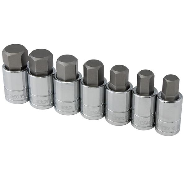 TITAN 7-PC 1/2" DR METRIC LARGE HEX