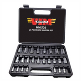 VIM Tools Master Hex Drive Set, 26 Piece 13 Piece Metric - 2M Thru 19M, 13 Piece SAE - 3/32 Inch Thru 3/4
