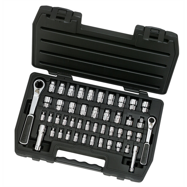 GearWrench 46 Piece 1/4 Inch & 3/8 Inch Drive Pass-Thru 6 Point SAE/Metric Tool Set