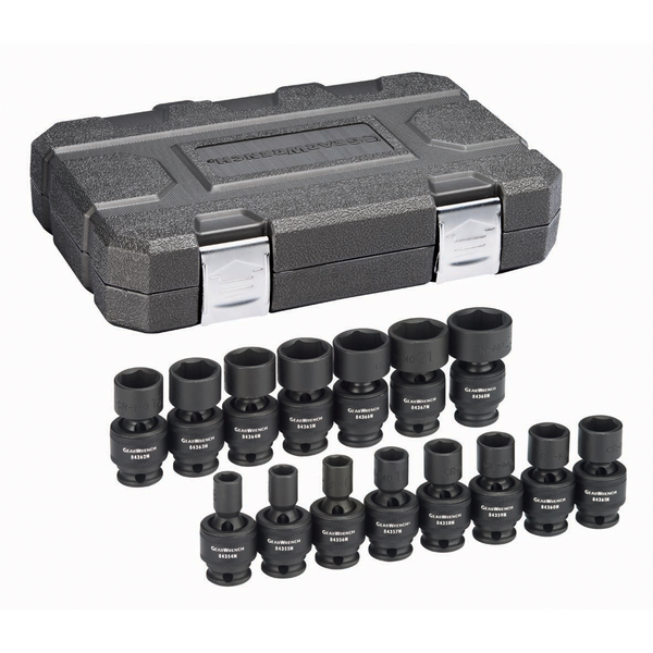 GearWrench 15 Piece 3/8 Inch Drive 6 Point Standard Universal Impact Metric Socket Set