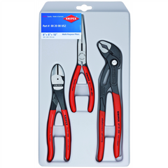 KNIPEX Plier Set 3 Pc. Long Nose,Diag Cutt,Cobra