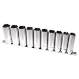 K Tool International Socket Set 10 Piece 1/2 Inch Drive Metric Deep