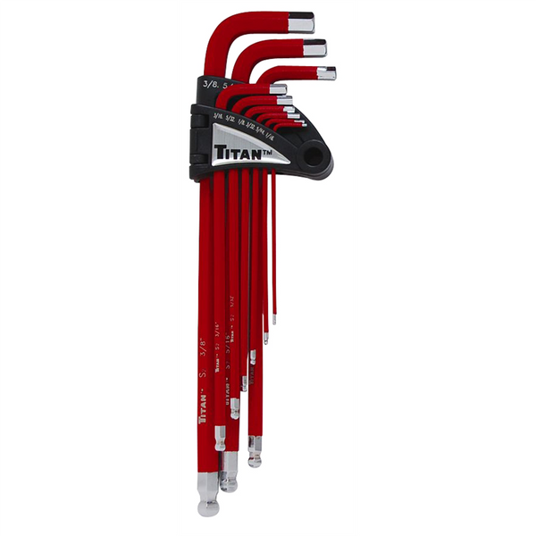 TITAN 13 Pc. Xtra Long Arm Ball End Hex Key Set (Sae)