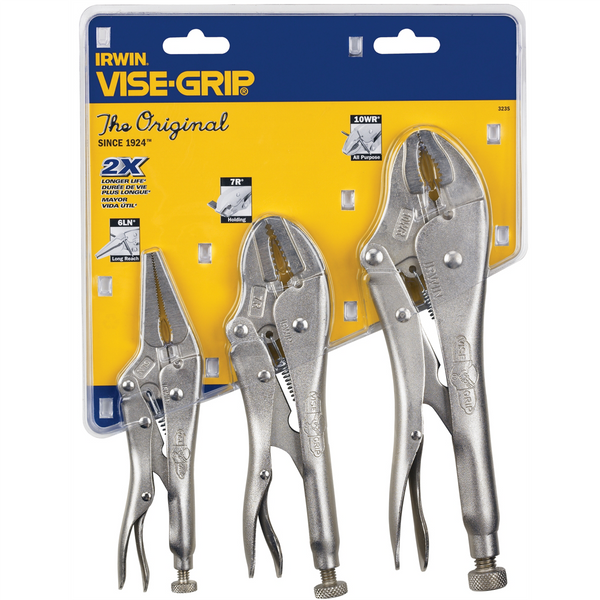 Vise Grip 323S  3 Pc. Tool Set Contains One Each: 10WRr, 7Rr and 6LNr Locking Tools