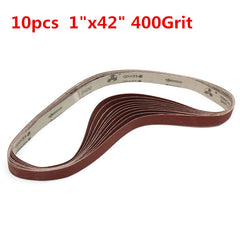 10pcs 106cm x 25mm Alumina Sanding Belts 400 Grit Self Sharpening Oxide Abrasive Strips