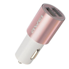 Awei? Metal Dual USB Quick Car Charger 5V 2.4A For iPhone SE/6S/6S Plus/6/6 Plus/PC/iPad