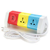 Alardor ALD-3W6KLU 250V Rotating Socket Intelligent Patch Panel USB Plug Board Power Strip