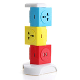 Alardor 250V Three Tiers Rotating Socket Intelligent Patch Panel USB Plug Board Power Strip