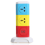 Alardor 250V Three Tiers Rotating Socket Intelligent Patch Panel USB Plug Board Power Strip