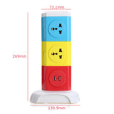 Alardor 250V Three Tiers Rotating Socket Intelligent Patch Panel USB Plug Board Power Strip