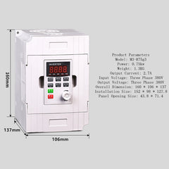 Model: 0.75KW 380V - Inverter Three-Phase 380V Speed Controller 0.75/1.5/2.2/3/7.5kw