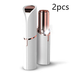 Color: Battery white2pcs - Ladies Electric Mini Hair Removal Machine Lipstick Shaver Eyebrow Trimmer