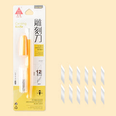 Color: Yellow - Huanmei Carving Penknife Rubber Stamp Handmade