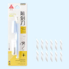 Color: Blue - Huanmei Carving Penknife Rubber Stamp Handmade