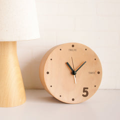 Log Alarm Clock Real Bell Beech Clock Head Small Table Clock Creative Clock