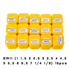 quantity: 15pcs - 15-Piece Set Er11 Collet, Elastic Chuck 1-7Mm, 13-Piece Set