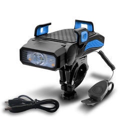 Color: Blue, style: Single lamp - Bicycle Light Night Riding Rechargeable Glare Flashlight Bicycle