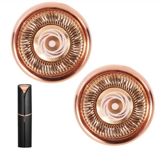 Color: Black with 2pcs heads - Ladies Electric Mini Hair Removal Machine Lipstick Shaver Eyebrow Trimmer